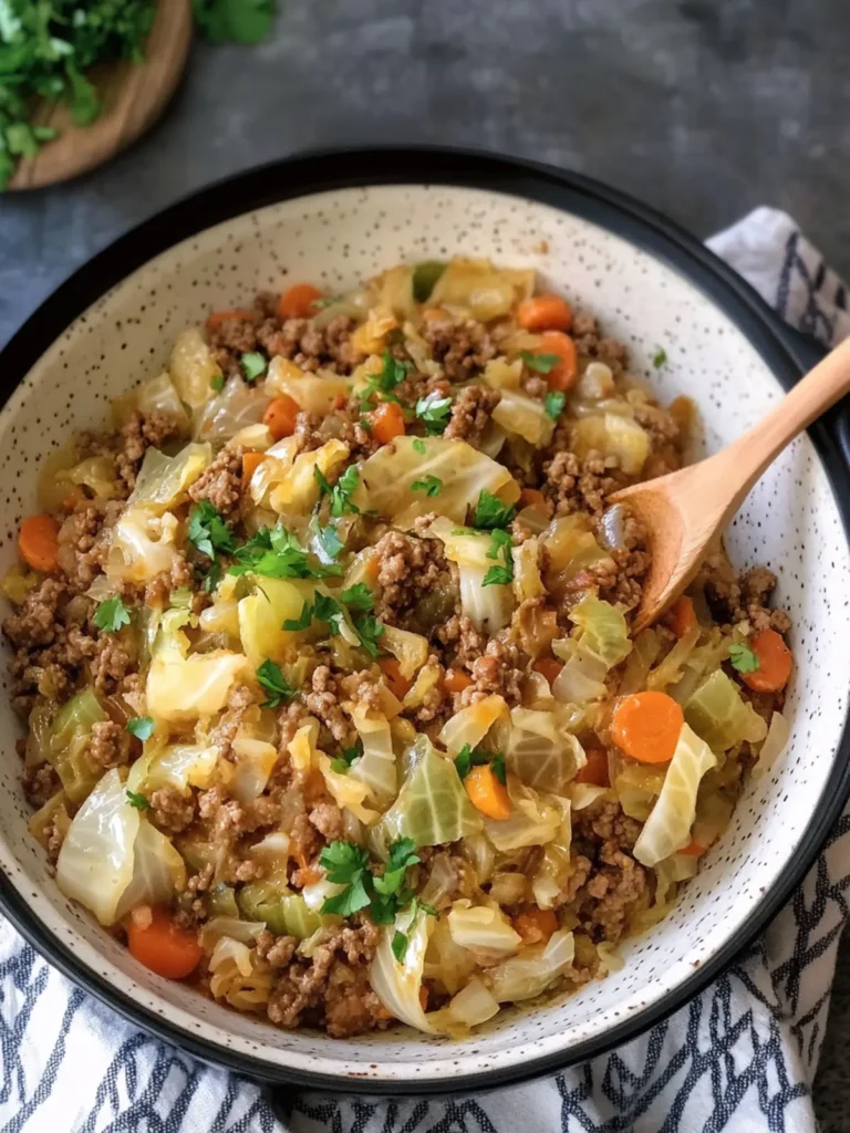 Savory Ground Beef Cabbage Stir-Fry Casserole Bliss 4 Ground Beef Cabbage Stir-Fry Casserole