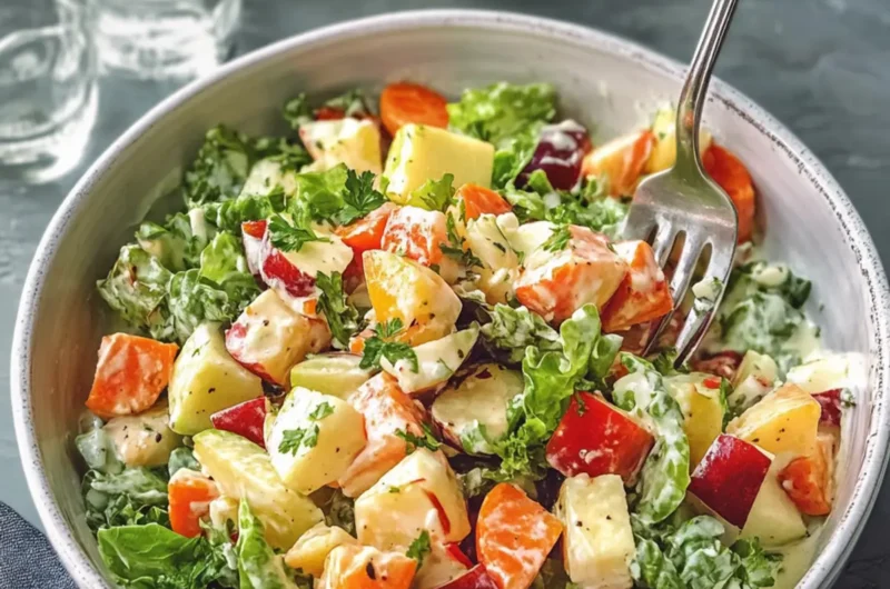 Creamy Salad with Vegetables and Apple