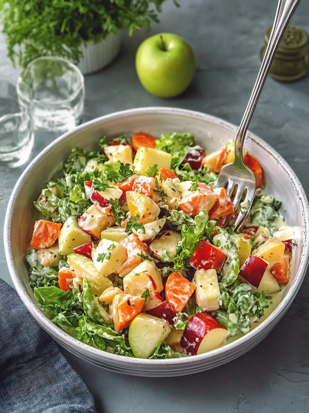 Delicious Creamy Salad with Vegetables and Apple Delight 5 Creamy Salad with Vegetables and Apple