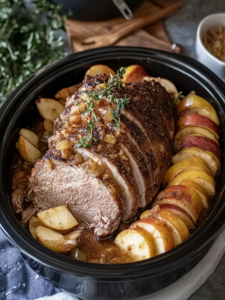 Crockpot Pork Roast with Cinnamon Apples for Cozy Dinners 2 Crockpot Pork Roast with Cinnamon Apples