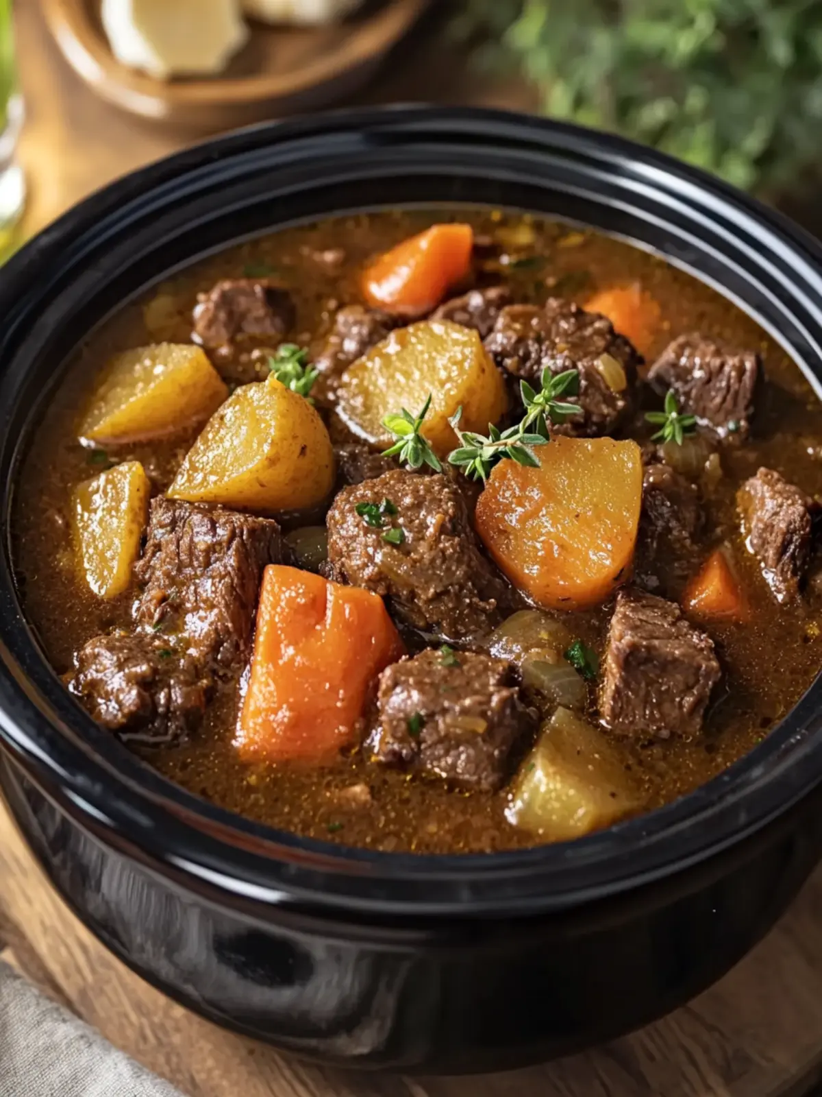 Crock Pot Beef Stew: Dump and Go for a Cozy Dinner Delight 5 Crock Pot Beef Stew: Dump and Go, Thick