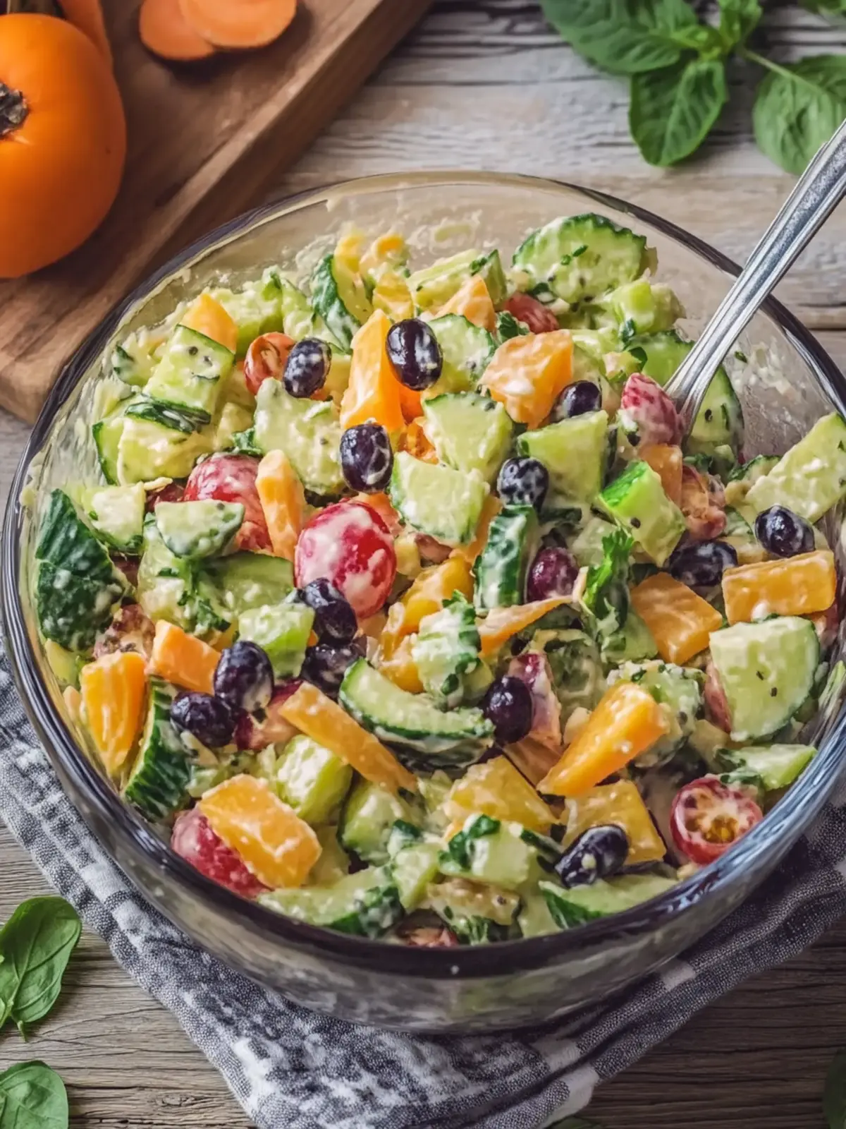 Fruits & Vegetable Salad with Creamy Dreamy Dressing 5 Fruits & Vegetable Salad