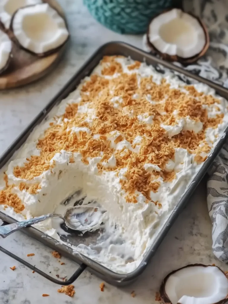 Coconut Cream Lush in Sheet Pan