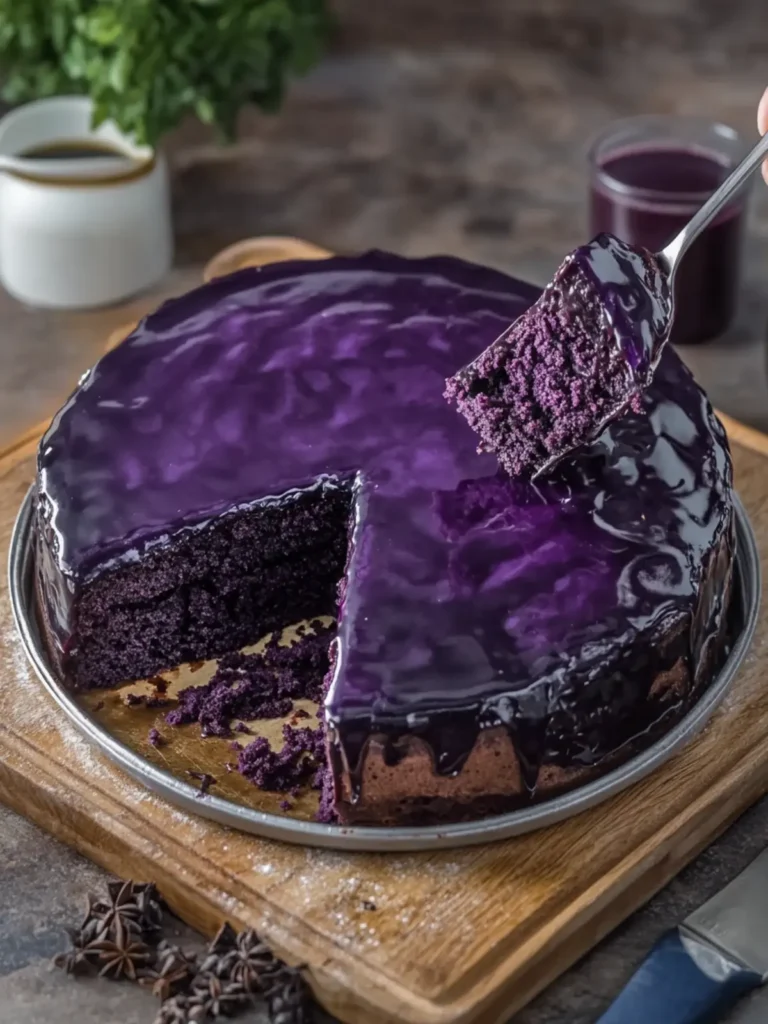 Decadent Steamed Ube Chiffon Cake with Chocolate Ube Glaze 4 Steamed Ube Chiffon Cake with Chocolate Ube Glaze