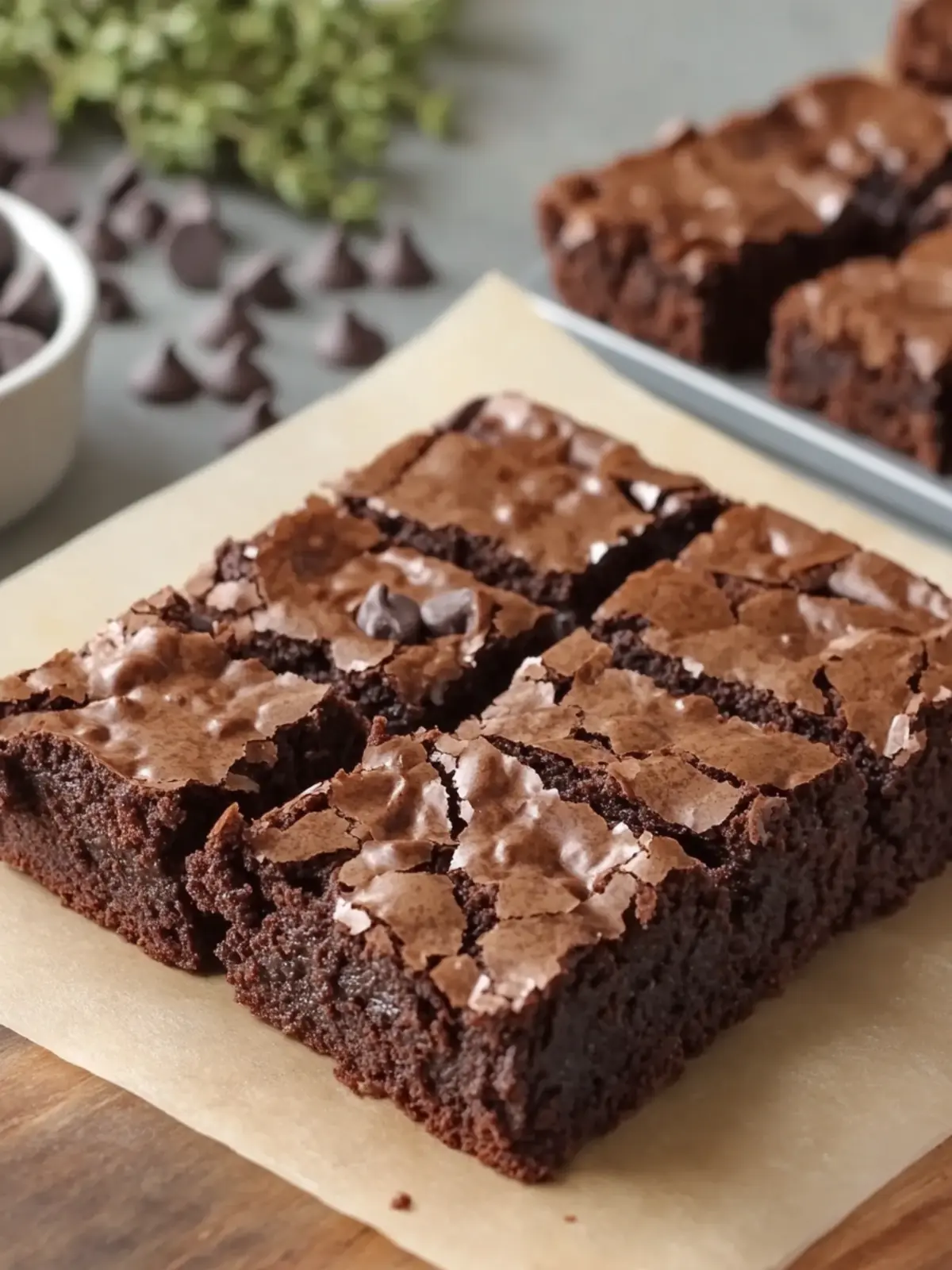 Fudgy Triple Chocolate Brownies
