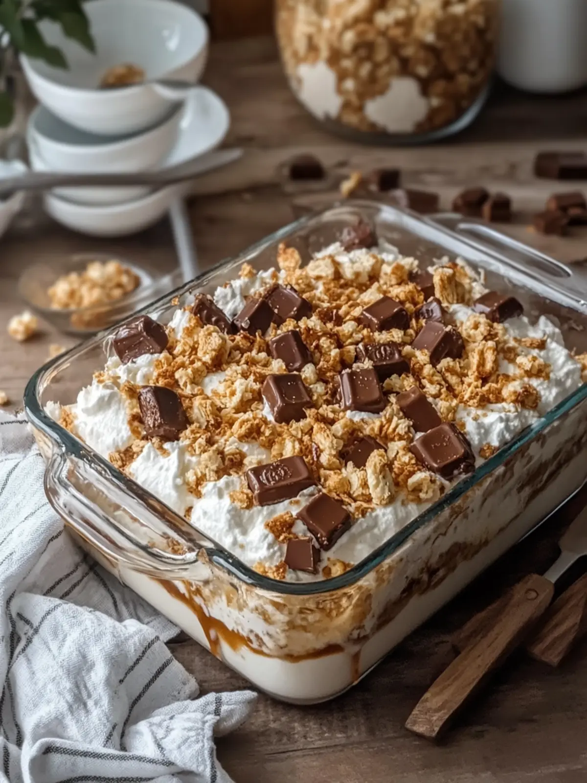 Irresistible Snickers Caramel Fluff Dessert Casserole Delight 5 Snickers Caramel Fluff Dessert Casserole