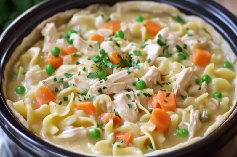 Amish Chicken Pot Pie Noodles Slow Cooker