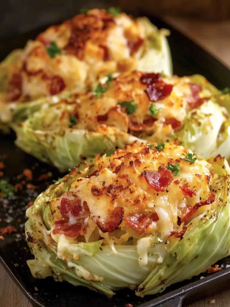 Delicious Cabbage Boats with Cheese and Turkey Bacon Delight 4 Cabbage Boats with Cheese and Turkey Bacon
