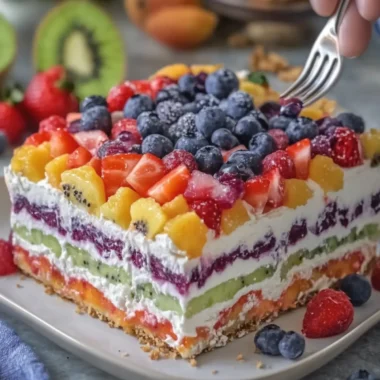 Deliciously Easy Rainbow Fruit Cheesecake Lasagna Recipe 6 Deliciously Easy Rainbow Fruit Cheesecake Lasagna Recipe