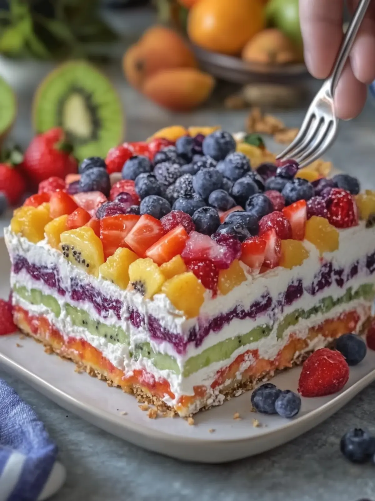 Deliciously Easy Rainbow Fruit Cheesecake Lasagna Recipe 5 Rainbow Fruit Cheesecake Lasagna