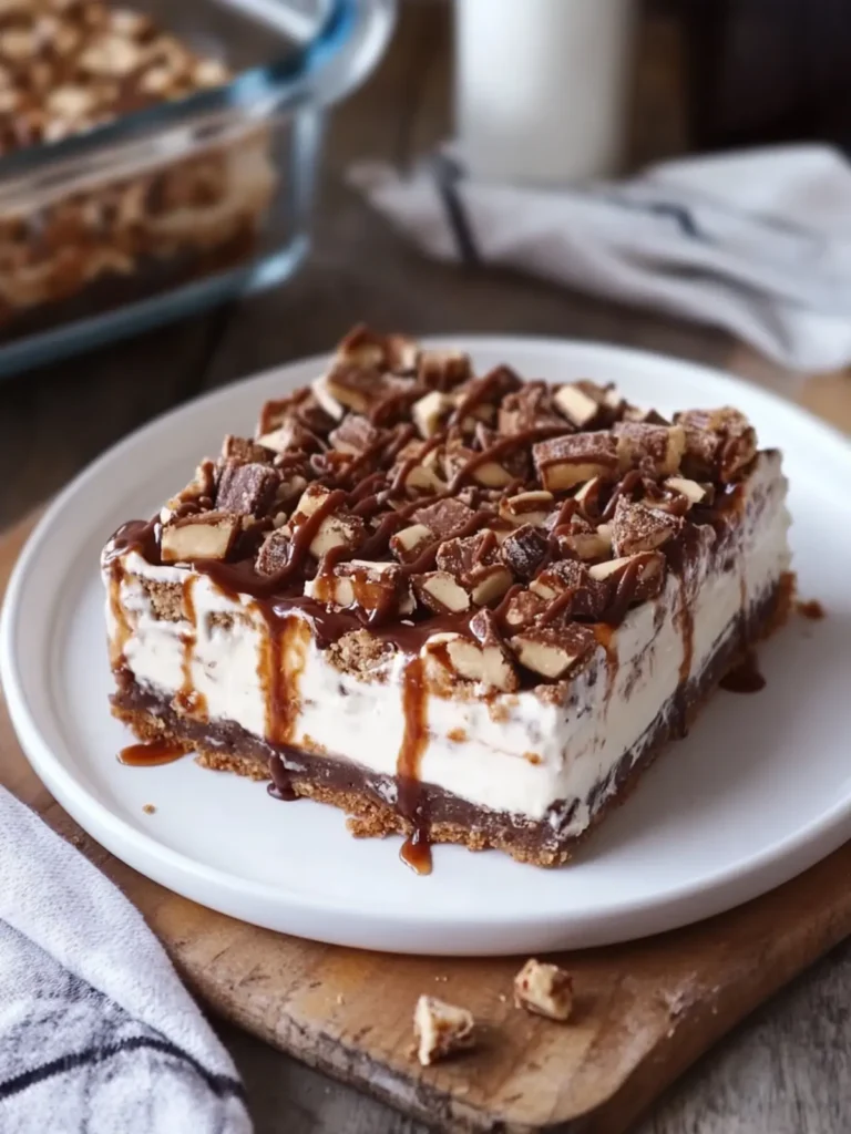 Indulge in No-Bake Snickers Cheesecake Bars Bliss 4 No-Bake Snickers Cheesecake Bars