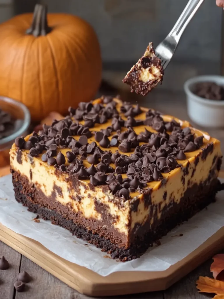 Decadent Pumpkin Chocolate Brownie Cheesecake Bake Recipe 4 Pumpkin Chocolate Brownie Cheesecake Bake