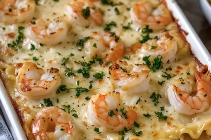 Garlic Butter Shrimp Lasagna