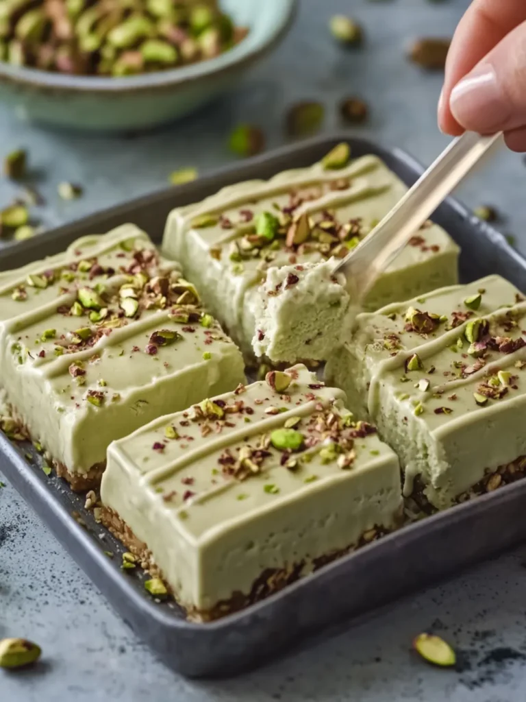 Creamy No-Bake Pistachio Ice Cream Bars to Savor Today 2 No-Bake Pistachio Ice Cream Bars