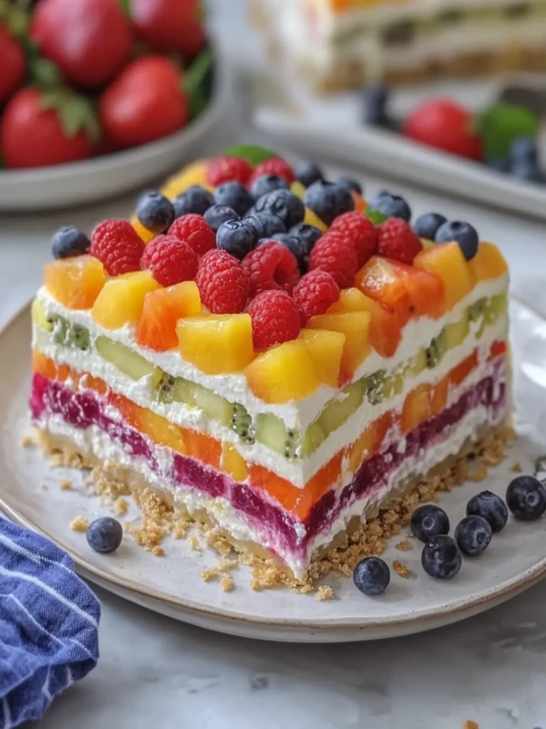 Deliciously Easy Rainbow Fruit Cheesecake Lasagna Recipe 2 Rainbow Fruit Cheesecake Lasagna