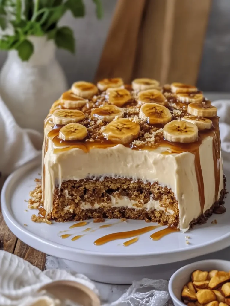 Brown Butter Banana Cake with Vanilla Frosting & Salted Caramel Magic 2 Brown Butter Banana Cake with Vanilla Frosting & Salted Caramel Casserole