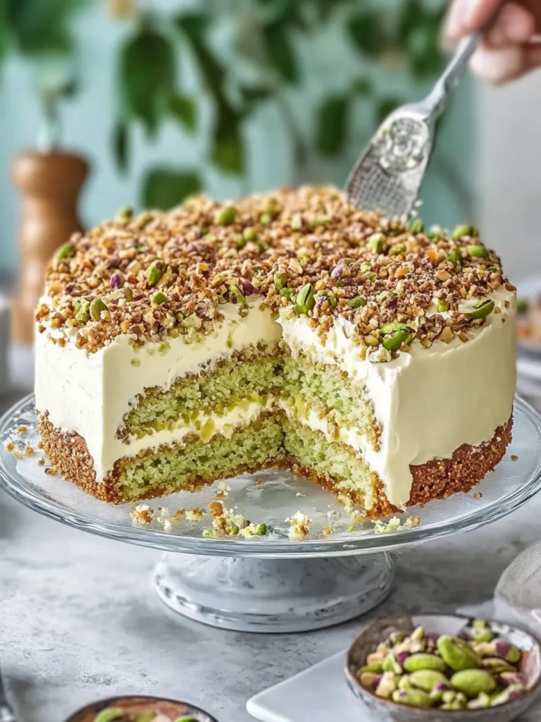 Decadent Pistachio Coffee Cake with Cream Cheese Layer Delight 3 Pistachio Coffee Cake with Cream Cheese Layer