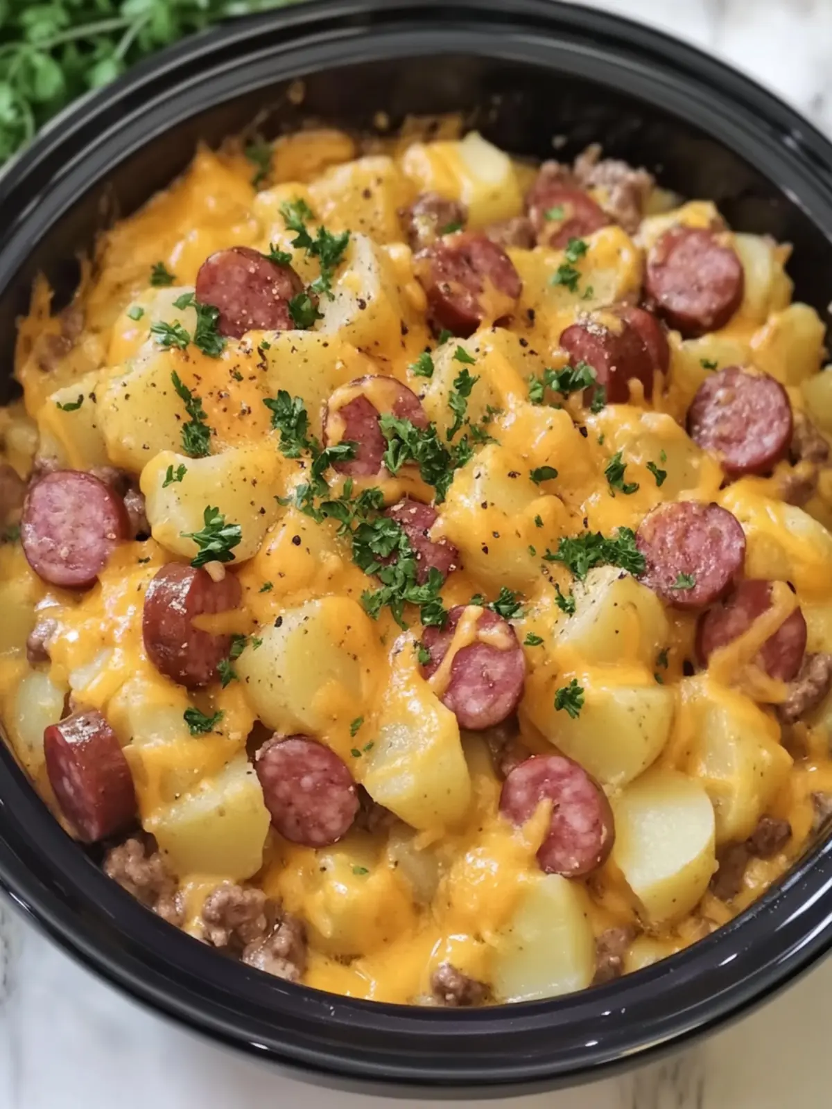Crockpot Cheesy Potatoes and Beef Kielbasa for Cozy Nights 5 Crockpot Cheesy Potatoes and Beef Kielbasa