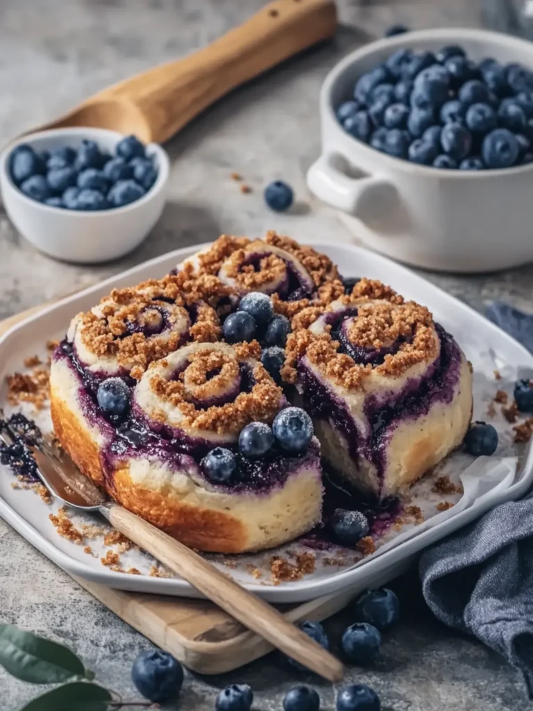 Irresistible Blueberry Crumble Cinnamon Rolls for Sweet Mornings 2 Blueberry Crumble Cinnamon Rolls