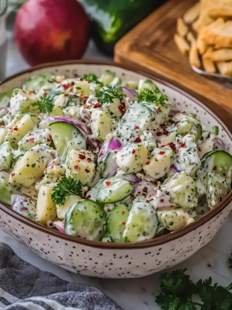 Refreshing Creamy Cucumber Apple Salad for Hot Days 4 Creamy Cucumber Apple Salad