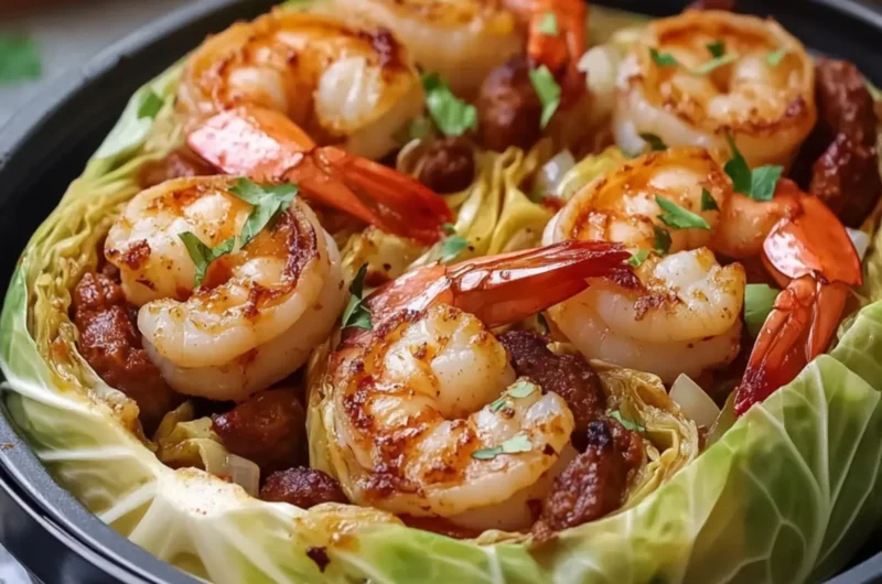 Cajun Shrimp & Sausage Stuffed Cabbage Boats