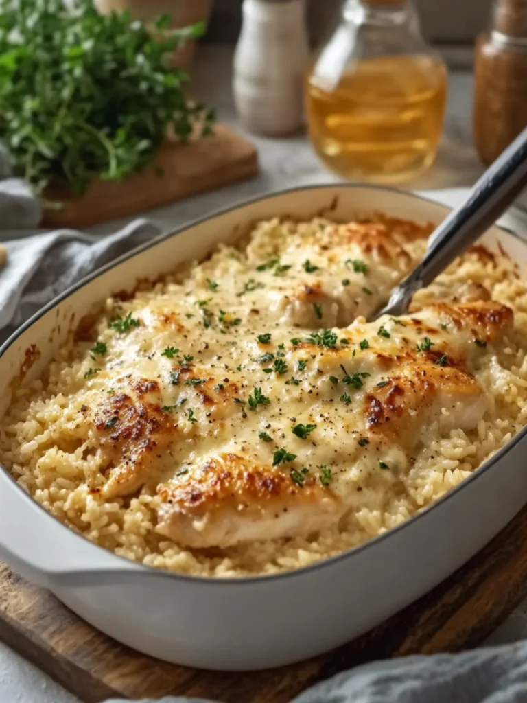 Creamy Garlic Parmesan Chicken and Rice