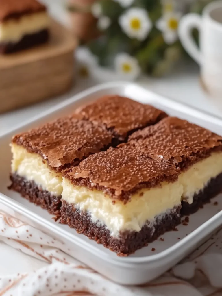 Fudgy Vanilla Brownies with Creamy Pudding Center
