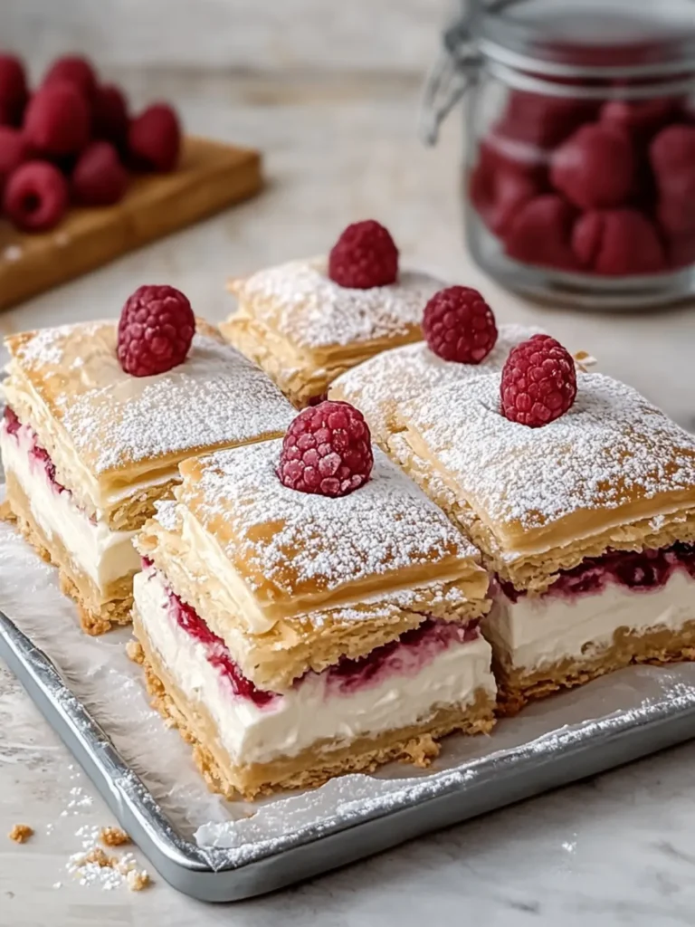 Delicious Raspberry Napoleon Cream Squares You’ll Love Making 3 Raspberry Napoleon Cream Squares (Raspberry Cremeschnitte)