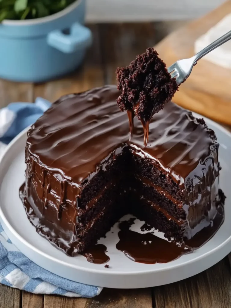 Indulge in Triple Chocolate Cake with Hot Fudge Sauce Bliss 4 Triple Chocolate Cake with Hot Fudge Sauce