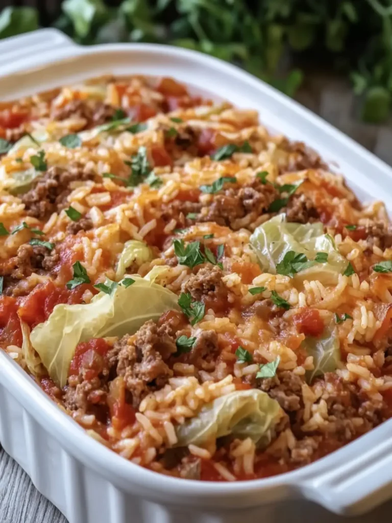 Crockpot Cabbage Roll Casserole Savory Beef & Tender Rice Delight 4 Crockpot Cabbage Roll Casserole Savory beef and Tender Rice mixture