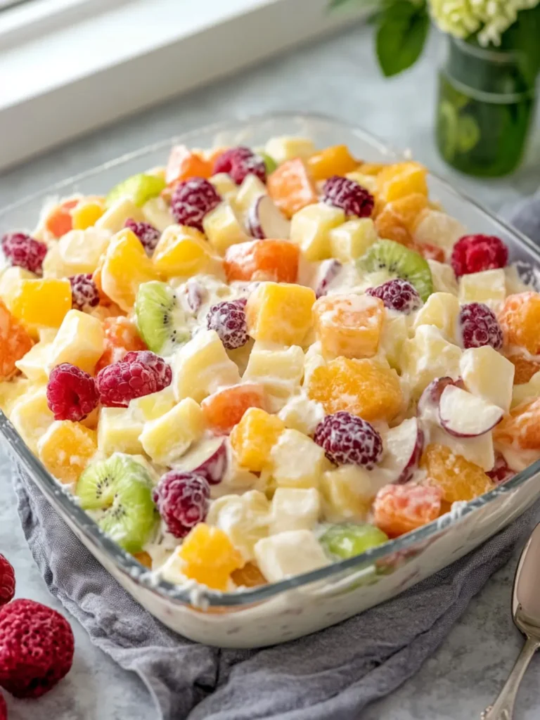Delightful Creamy Fruity No-Bake Dessert Salad Recipe 4 Creamy Fruity No-Bake Dessert Salad
