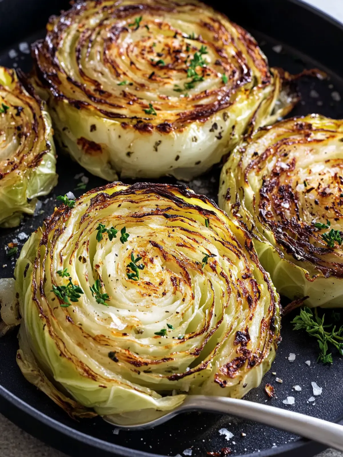 Savory Roasted Cabbage Steaks with Creamy Garlic Dip 5 Roasted Cabbage Steaks