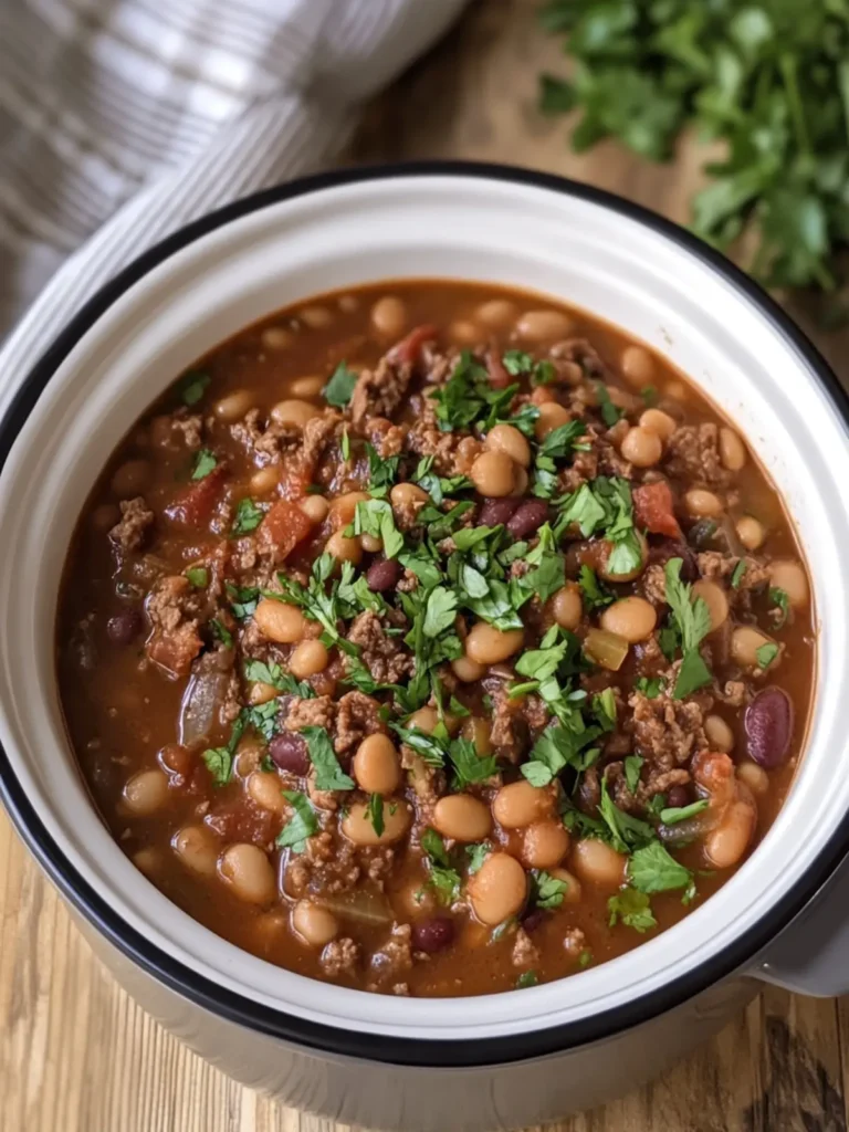 Slow Cooker 5-Ingredient Beef and Beans