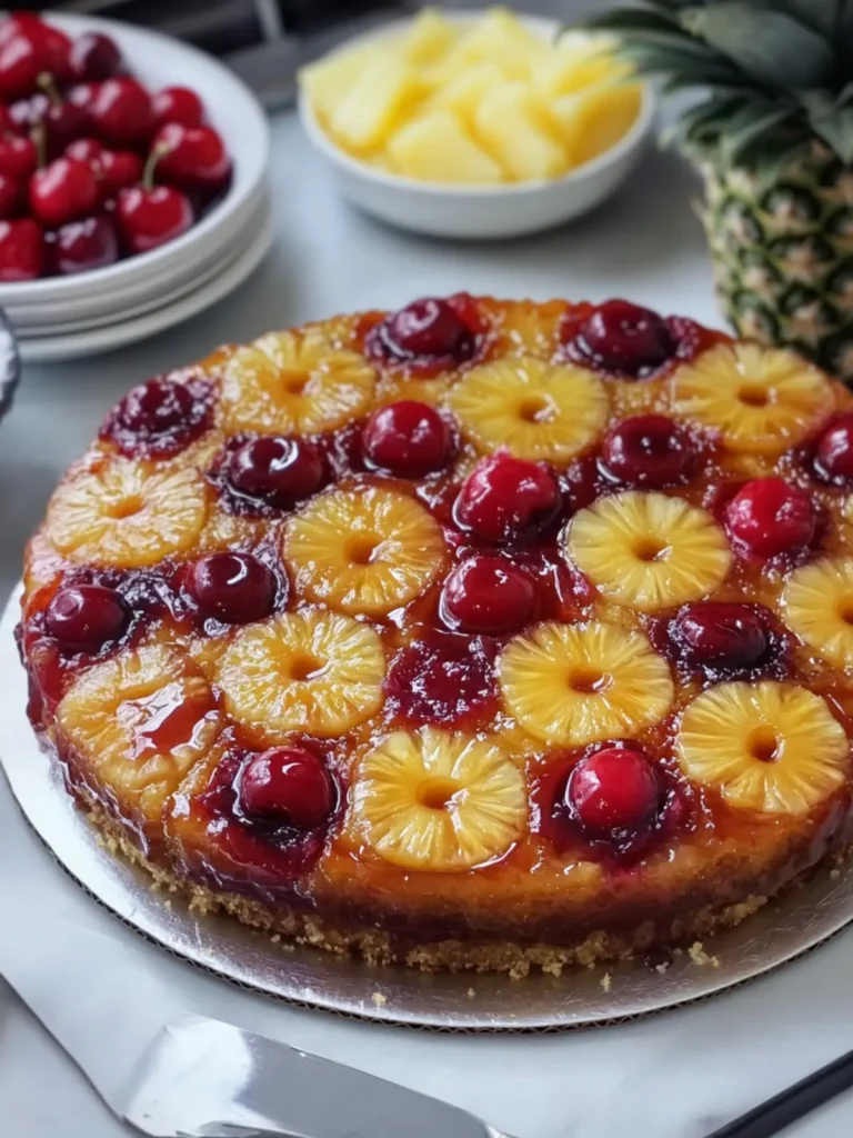 Sweet Pineapple Cherry Upside-Down Sheet Cake Magic 2 Pineapple Cherry Upside-Down Sheet Cake