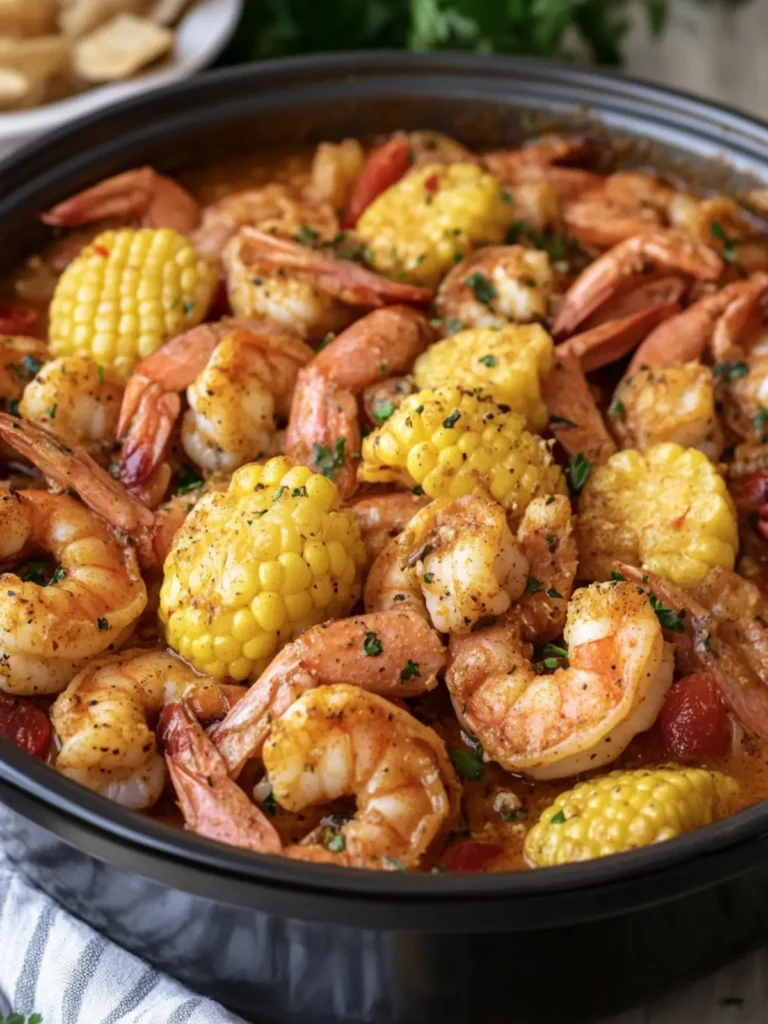 Savory Slow Cooker Cajun Shrimp Boil with Zesty Sausage Delight 4 Slow Cooker Cajun Shrimp Boil