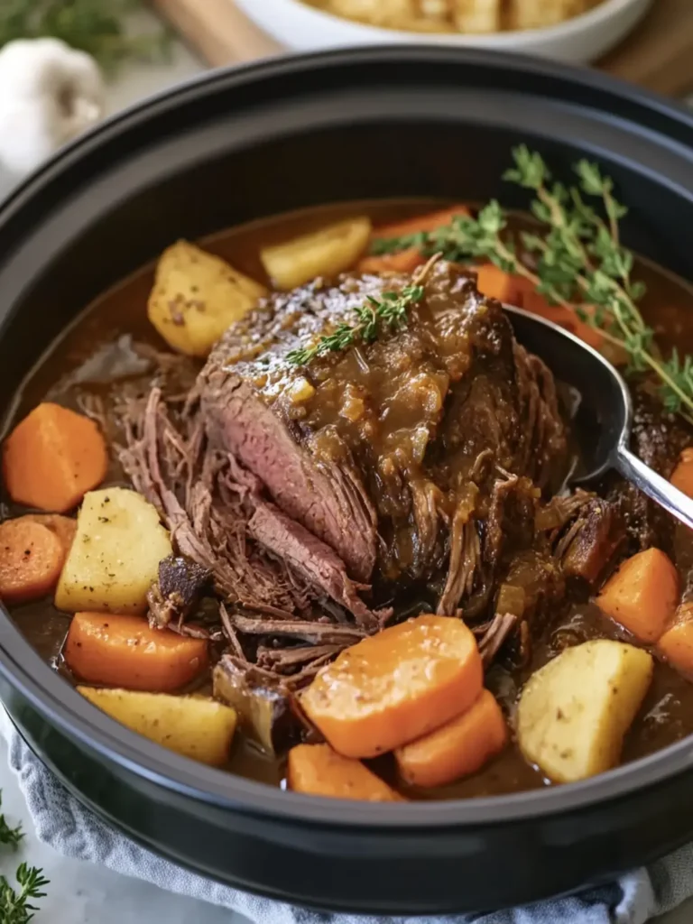 Melt-in-Your-Mouth Slow Cooker Beef Pot Roast with Gravy 3 Slow Cooker Beef Pot Roast with Rich Gravy and Veggies