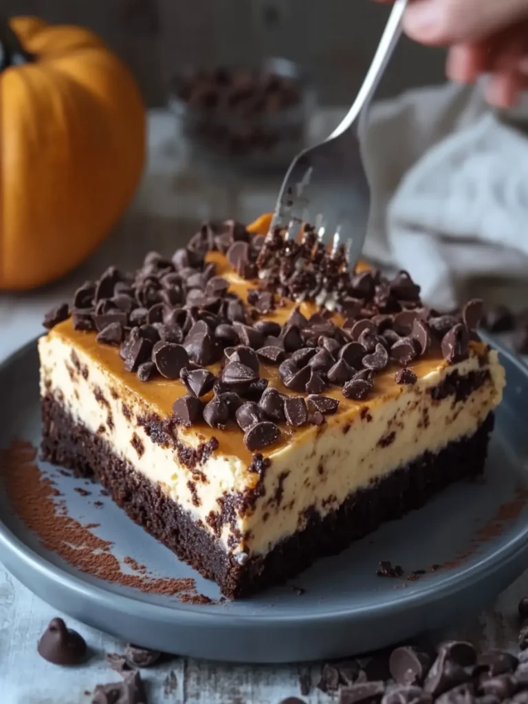 Decadent Pumpkin Chocolate Brownie Cheesecake Bake Recipe 3 Pumpkin Chocolate Brownie Cheesecake Bake