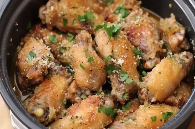 Slow Cooker Garlic Parmesan Chicken Wings