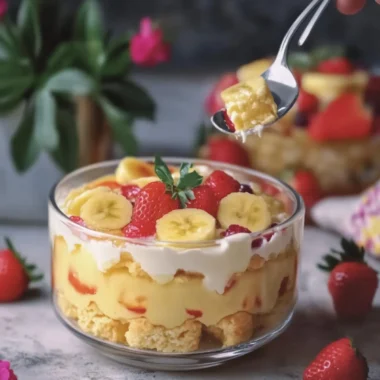 Delicious Fruit Custard Biscuit Dessert You'll Love to Make 15 Fruit Custard Biscuit Dessert
