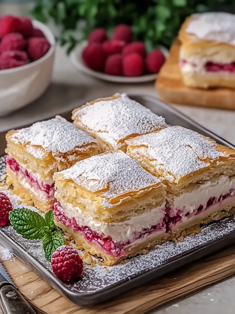 Raspberry Napoleon Cream Squares That Will Wow Your Guests 4 Raspberry Napoleon Cream Squares (Raspberry Cremeschnitte)