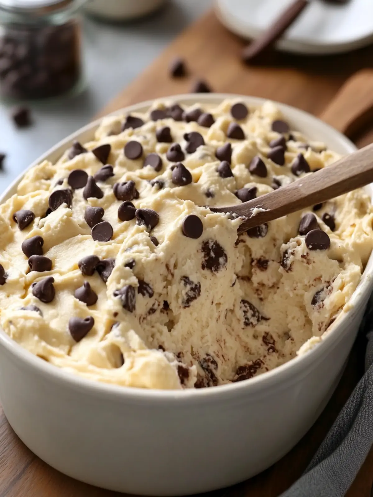 High-Protein Chocolate Chip Cookie Dough Fluff Casserole