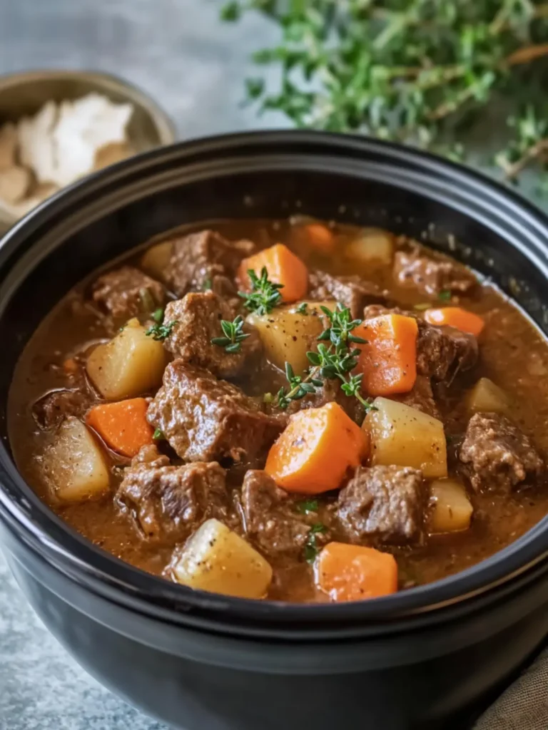Crock Pot Beef Stew — Dump and Go for Comfort in Every Bite 3 Crock Pot Beef Stew — Dump and Go, Thick and Cozy