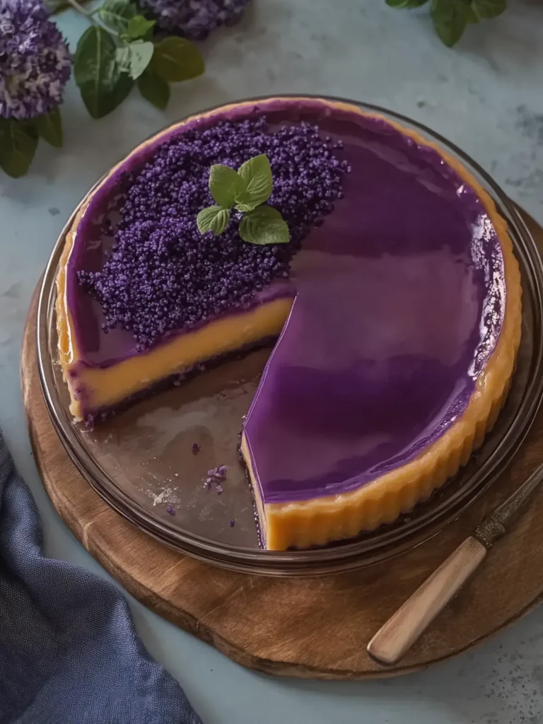 Ube Biko Flan: Delightfully Creamy Purple Rice Dessert 4 Ube Biko Flan