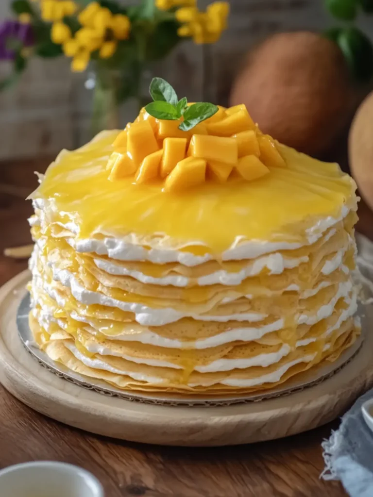 Mango Crepe Cake: A Delightful Layered Tropical Treat 2 Mango Crepe Cake