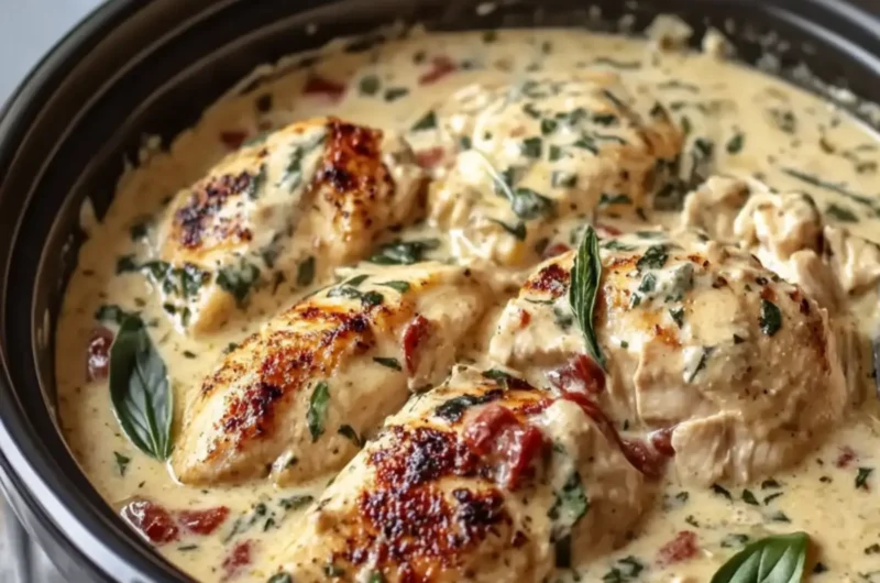 Creamy Crockpot Tuscan Chicken