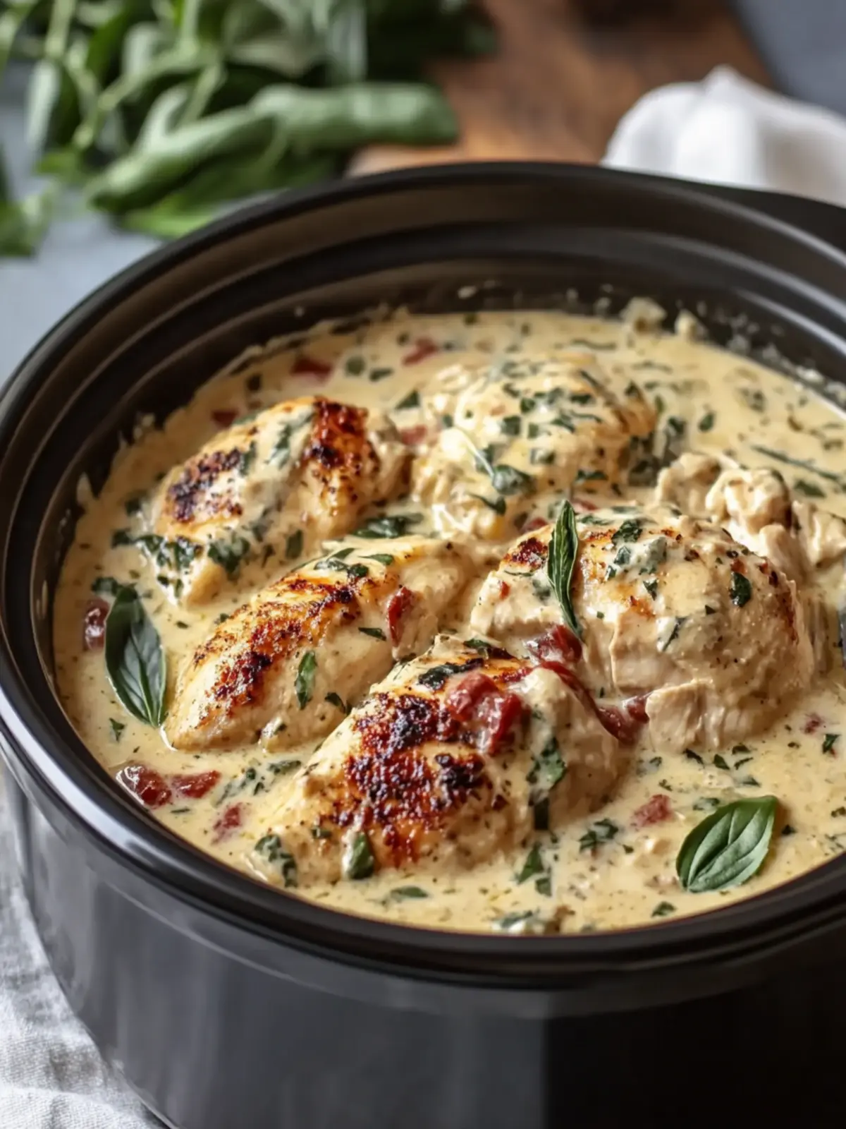 Creamy Crockpot Tuscan Chicken That'll Wow Your Taste Buds 5 Creamy Crockpot Tuscan Chicken