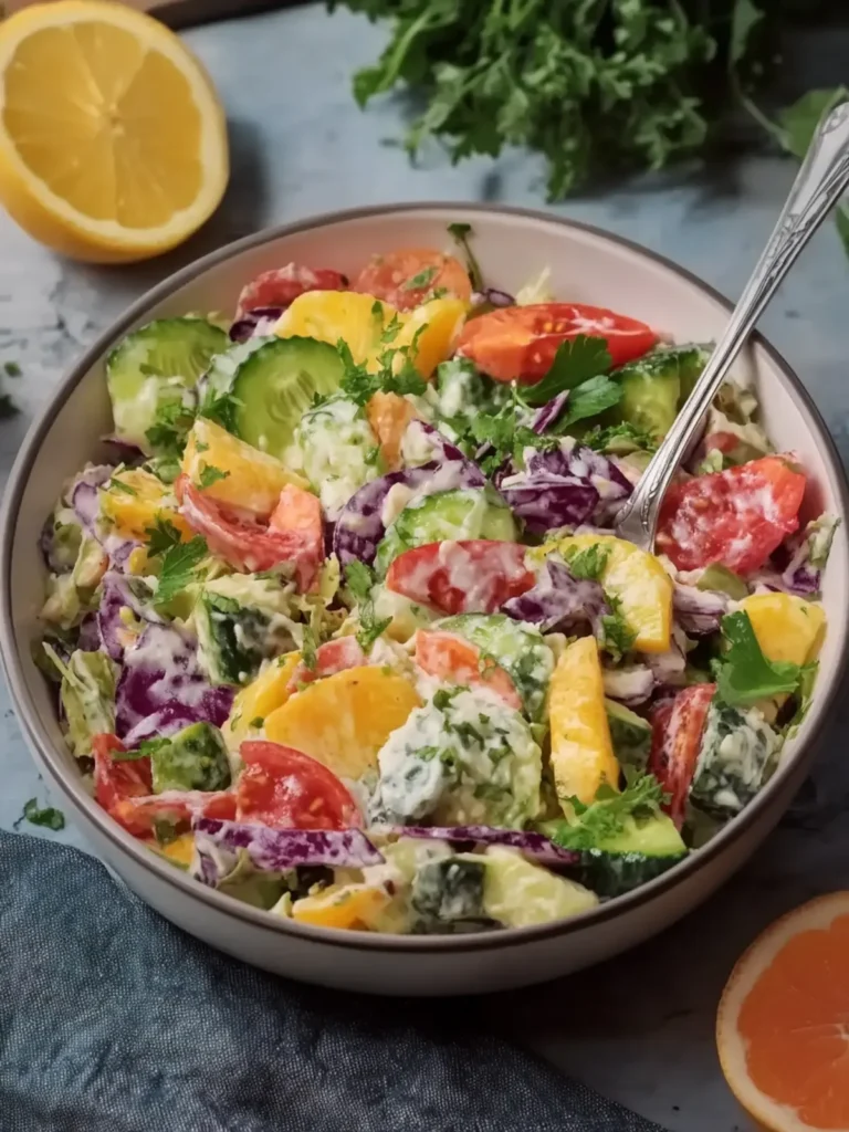 Fruits & Vegetable Salad with Creamy Dreamy Dressing Delight 3 Fruits & Vegetable Salad with Creamy Dreamy Dressing