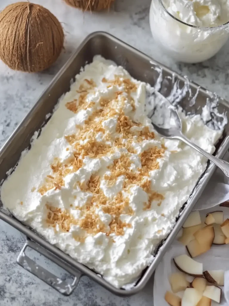 Coconut Cream Lush in Sheet Pan