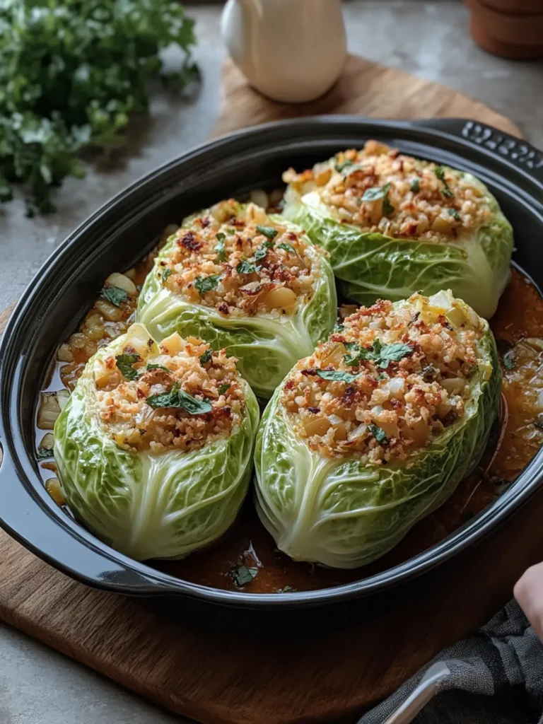 Irresistible Baked Cabbage Boats Stuffed with Flavorful Goodness 3 Baked Cabbage Boats