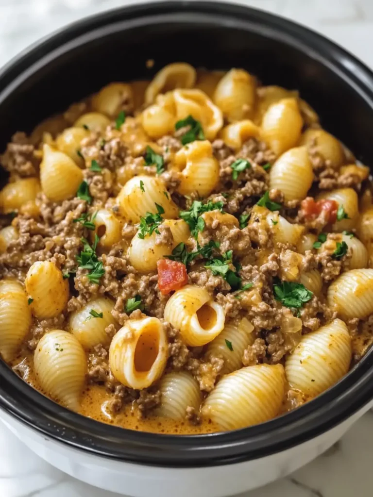 Crockpot Creamy Beef & Shells That'll Comfort Your Soul 2 Crockpot Creamy Beef & Shells